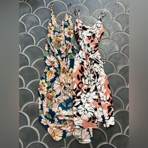 Dresses Floral Wrap Tie Waist Spaghetti Strap